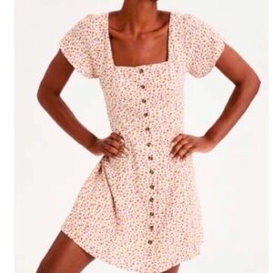 American Eagle Women's Micro Floral Print Button Dress Teen School Small Sm